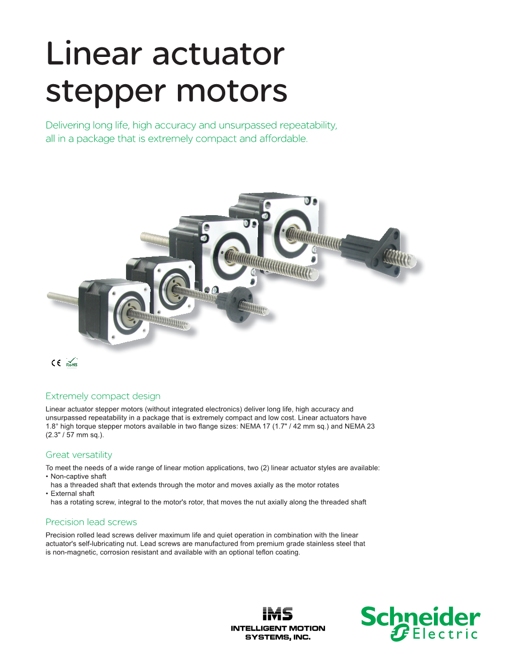 Linear Actuator Stepper Motors