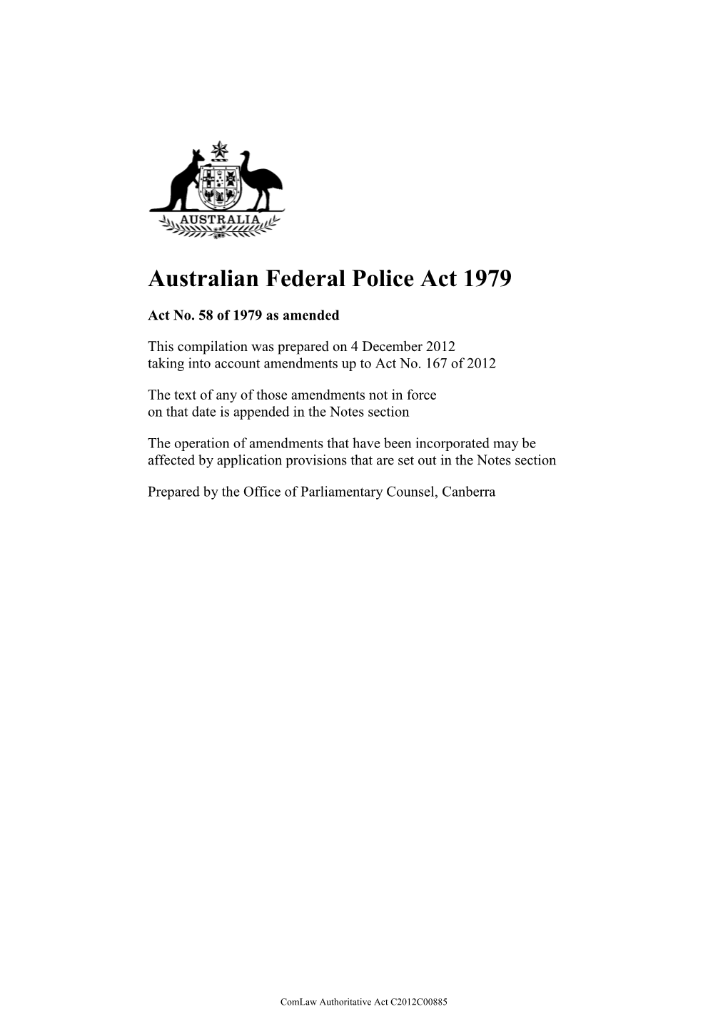 Australian Federal Police Act 1979