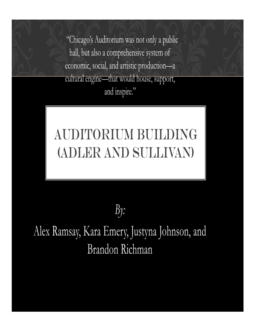 Auditorium Building (Adler and Sullivan)
