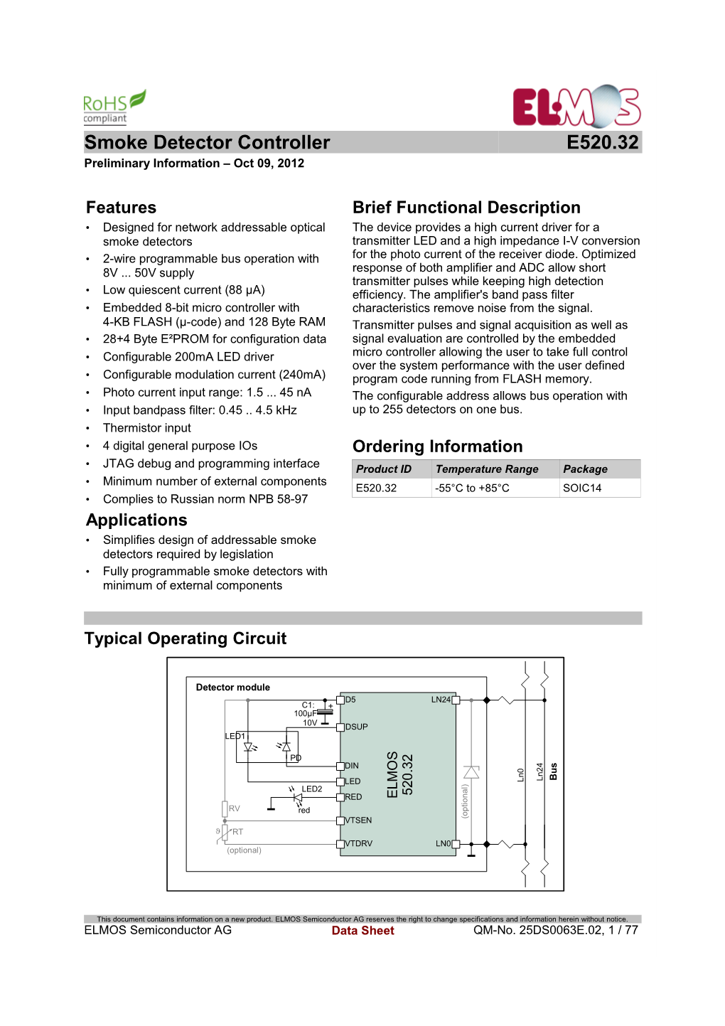 ELI-0032 Smoke Detector