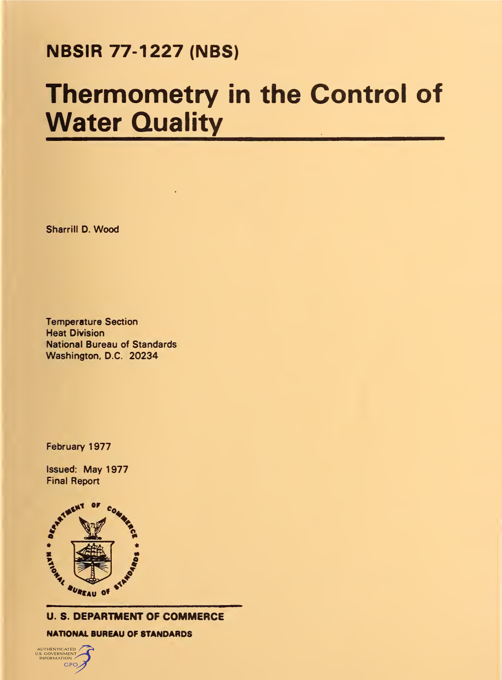 Thermometry in the Control of Water Quality