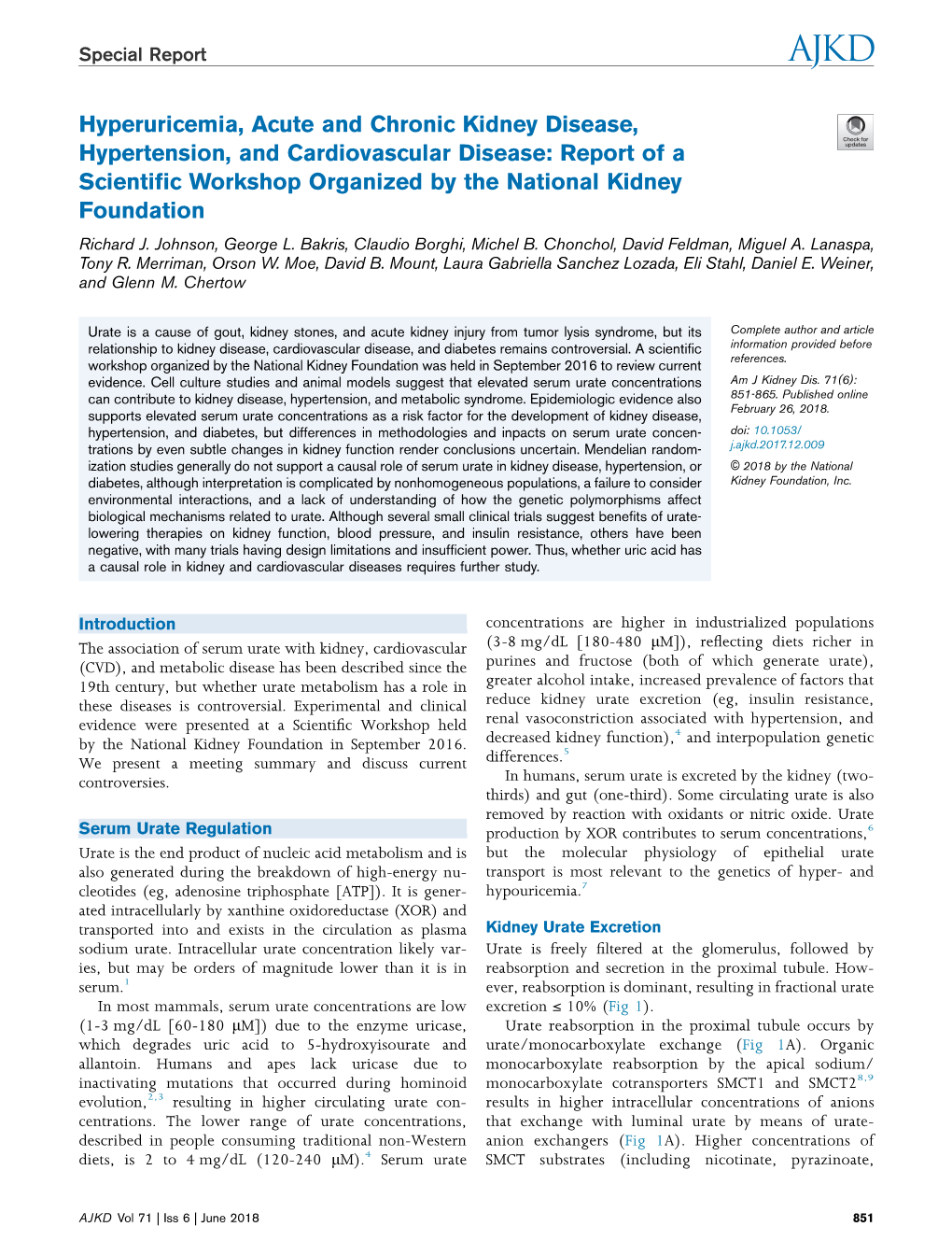 Hyperuricemia, Acute and Chronic Kidney Disease, Hypertension, And