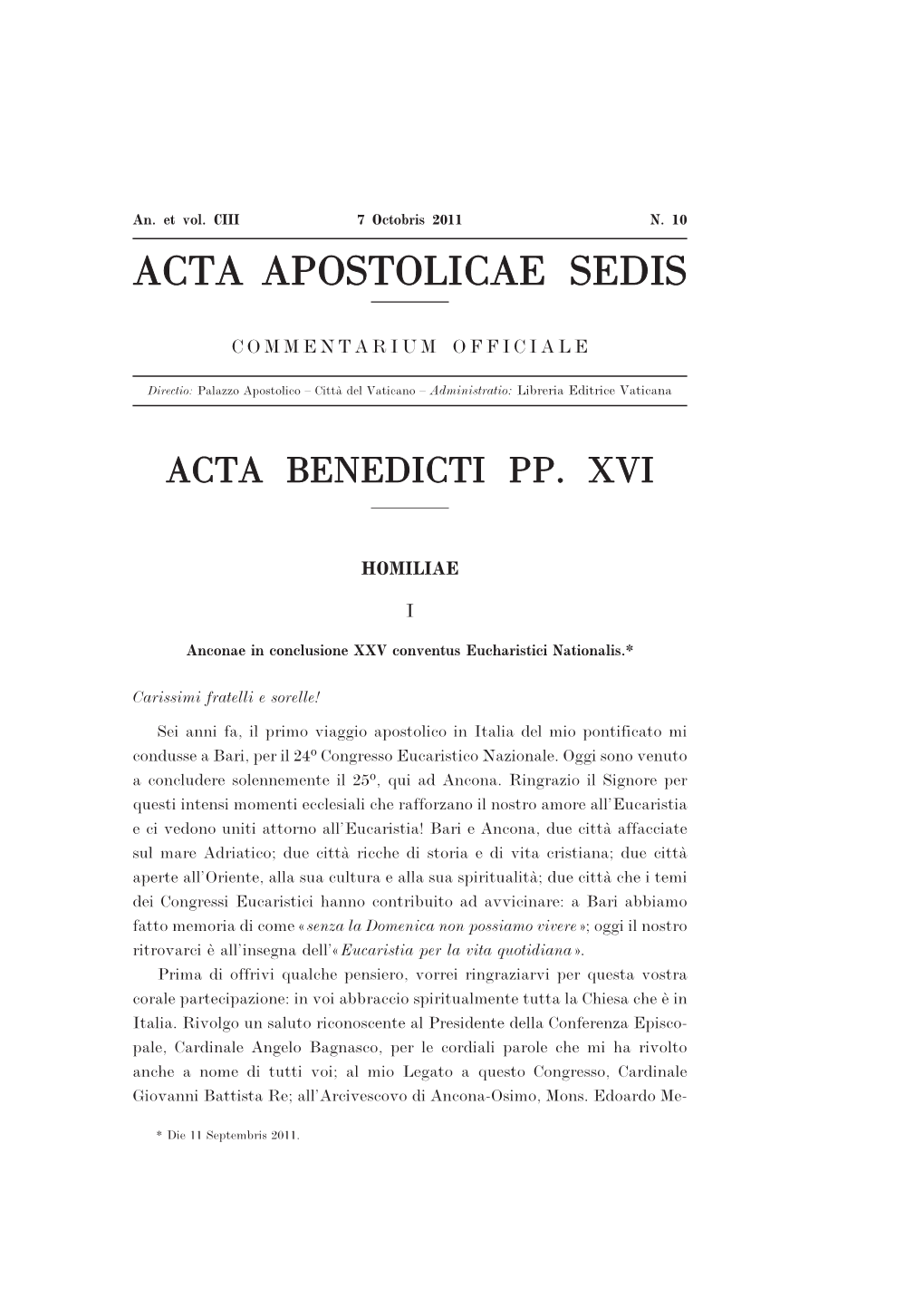 Acta Apostolicae Sedis