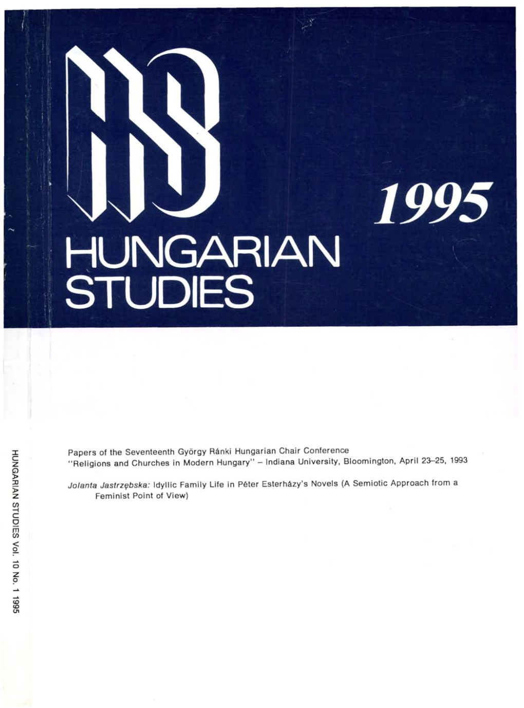 HUNGARIAN STUDIES 10. No. 1. Nemzetközi Magyar Filológiai