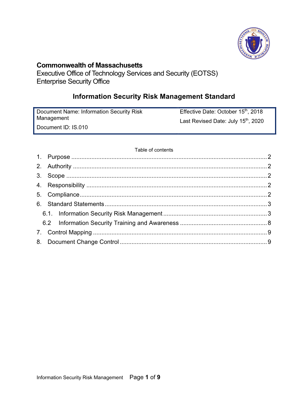 IS.010-Sdr-Information Security Risk Management