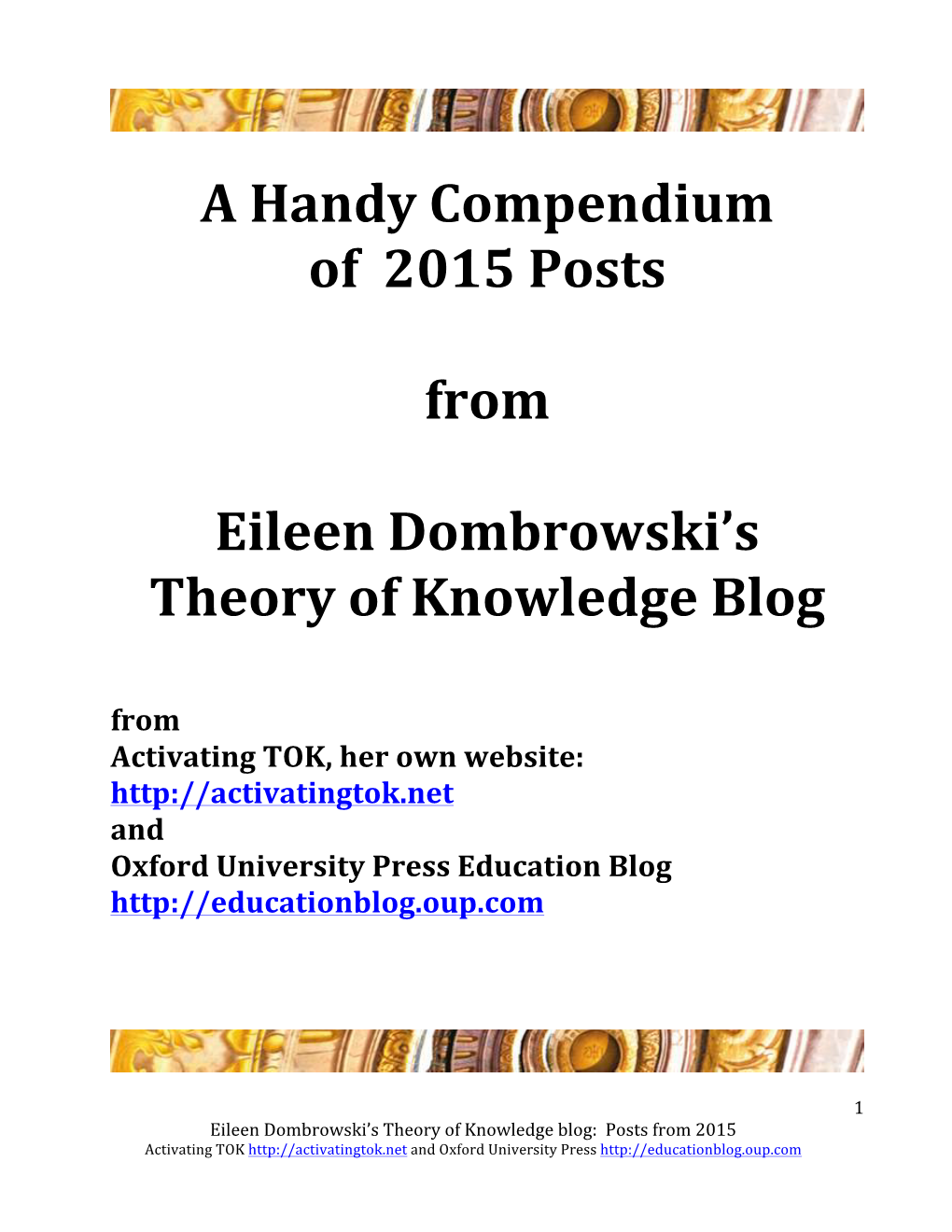 Theory of Knowledge Blog