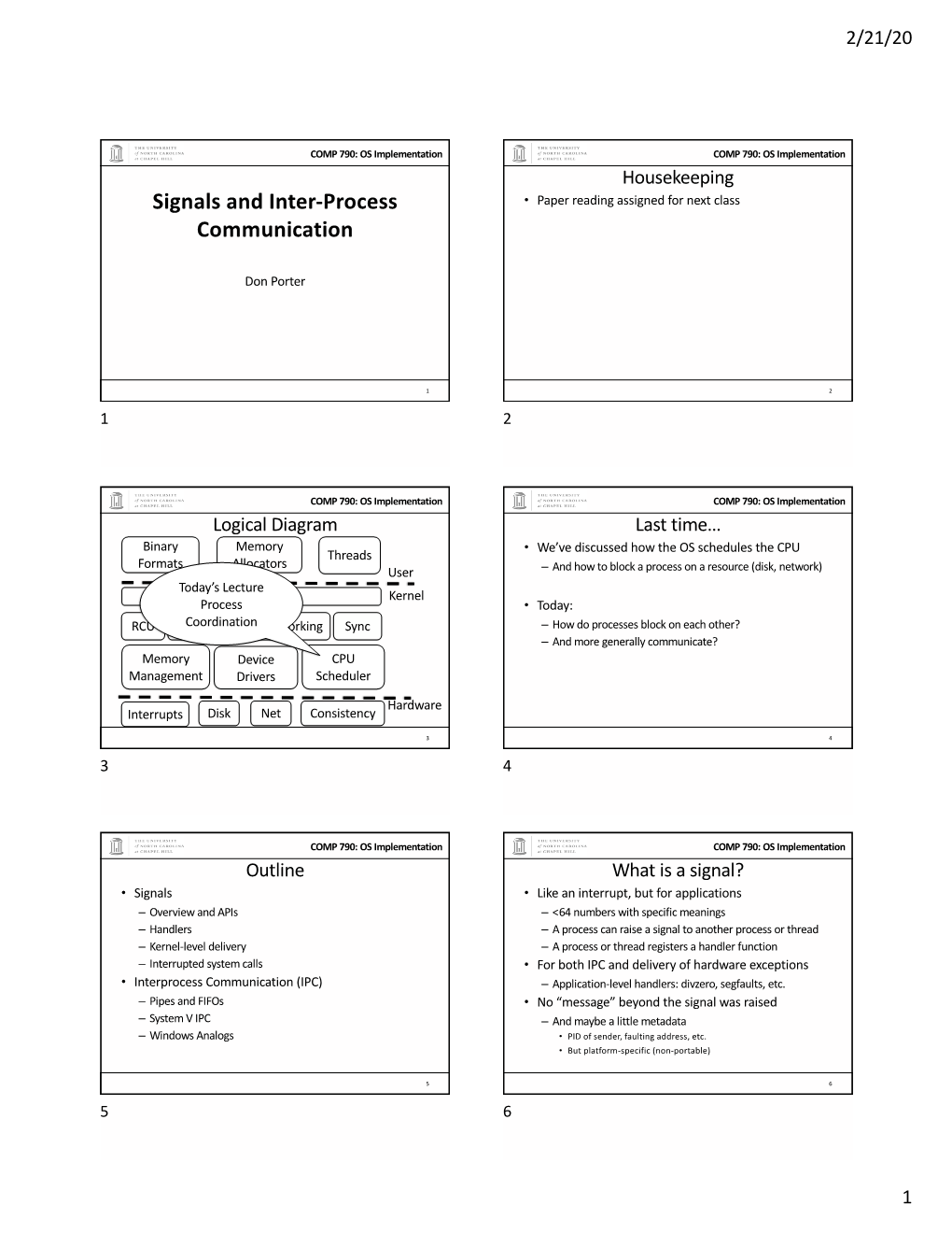 Signals and Inter-Process Communication