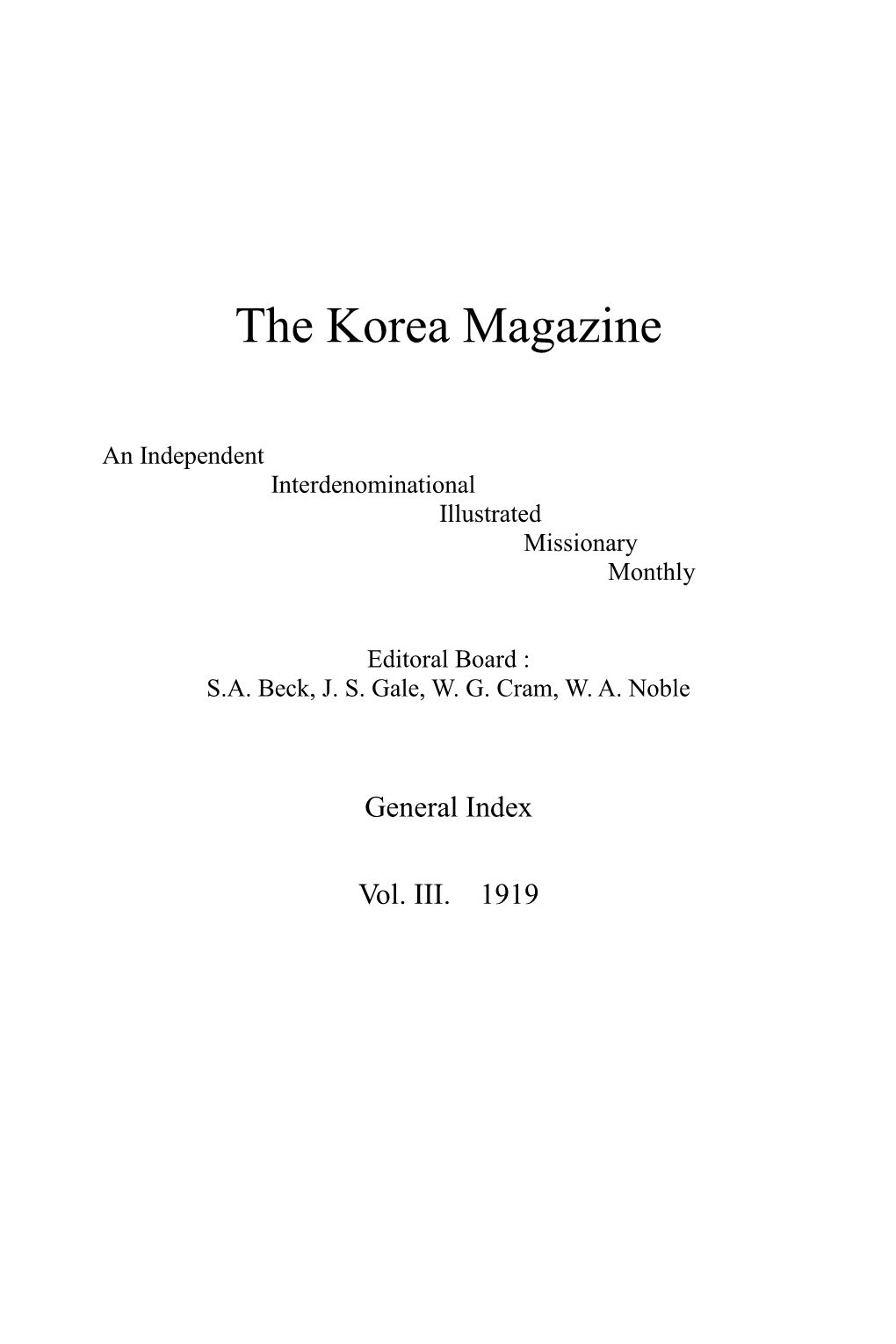 The Korea Magazine