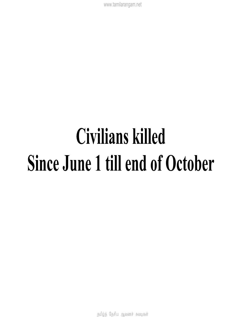 Civilians Killed Since June 1 Till End of October