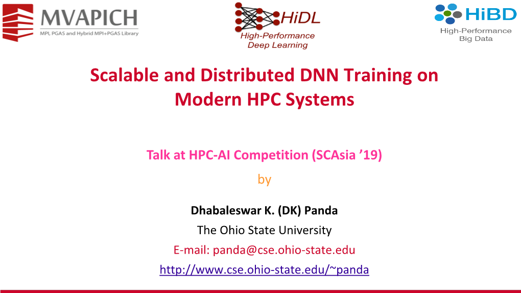 Scalable and Distributed DNN Training on Modern HPC Systems