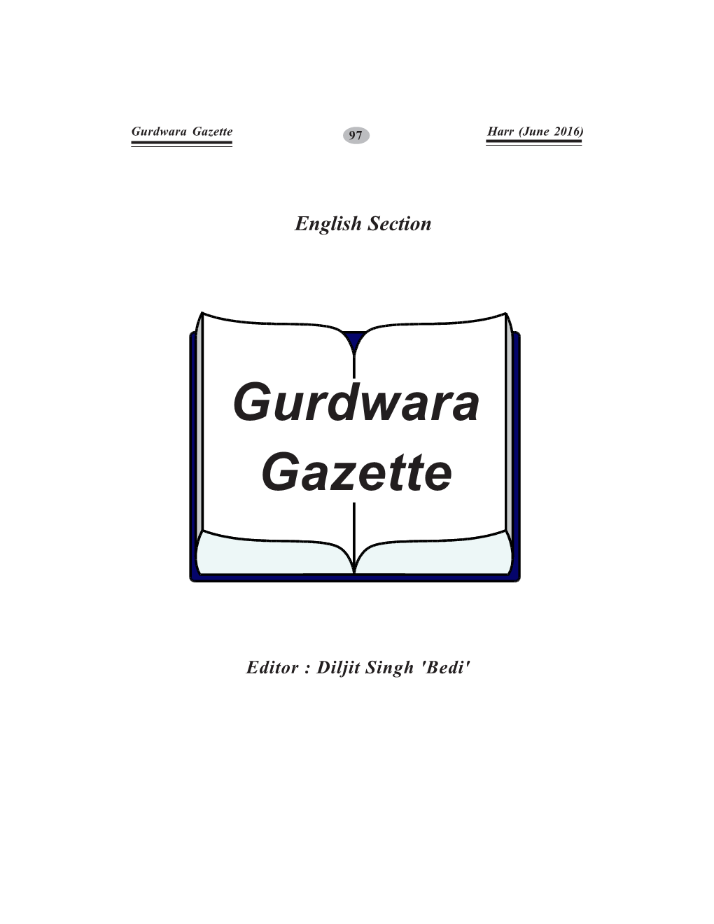 Gurdwara Gazette 97 Harr (June 2016)