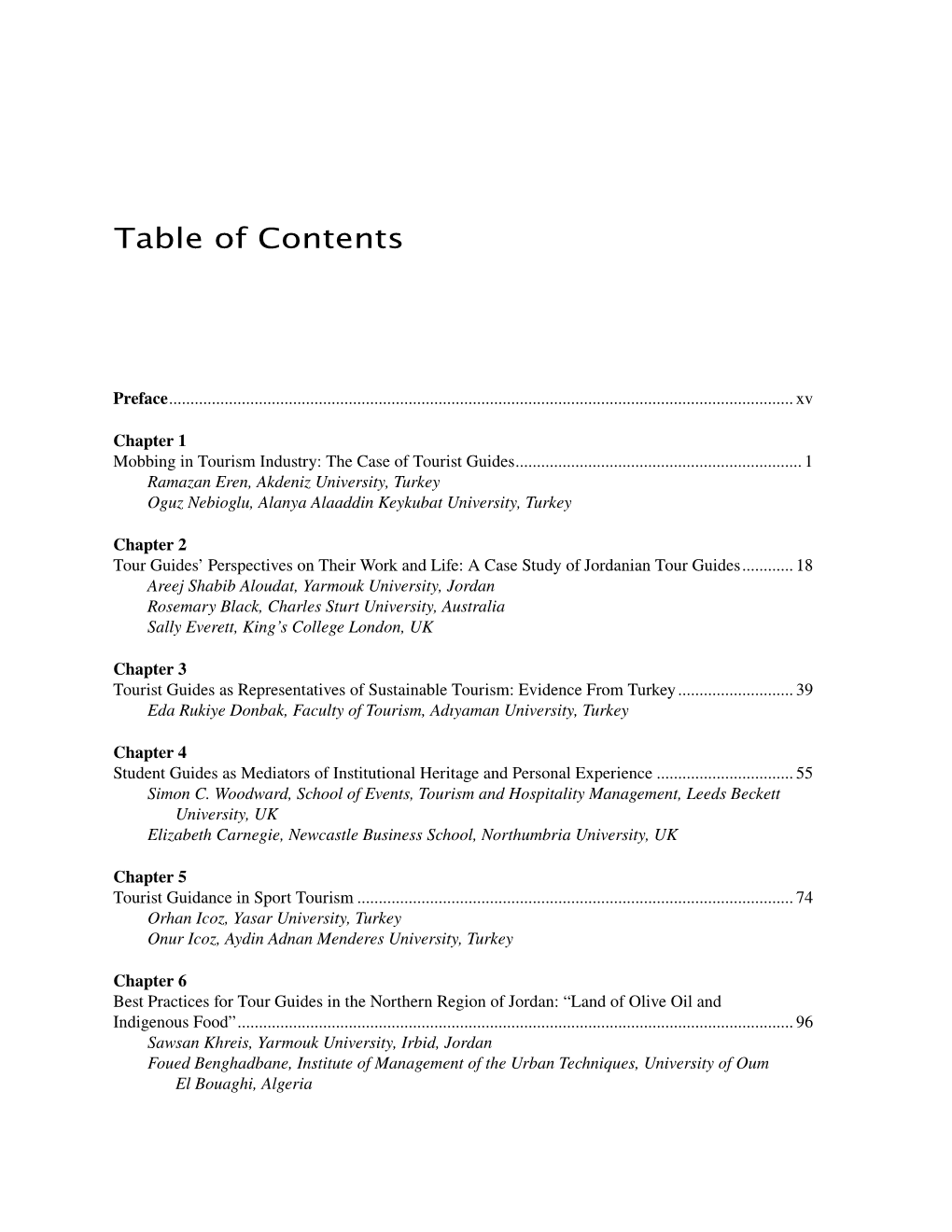 Table of Contents