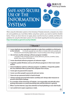 Safe and Secure Use of the Information Systems