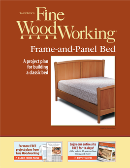 Frame-And-Panel Bed a Project Plan for Building a Classic Bed