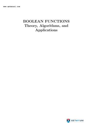BOOLEAN FUNCTIONS Theory, Algorithms, and Applications