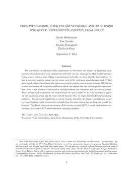 Price Information, Inter-Village Networks and 'Bargaining Spillovers'