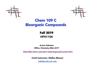 Chem 109 C Bioorganic Compounds