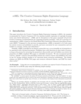 Ccrel: the Creative Commons Rights Expression Language