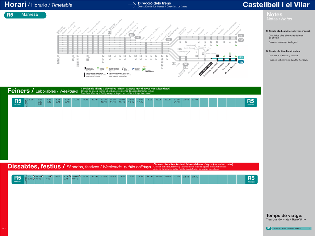 Castellbell I El Vilar R5 Manresa Notes Notas / Notes