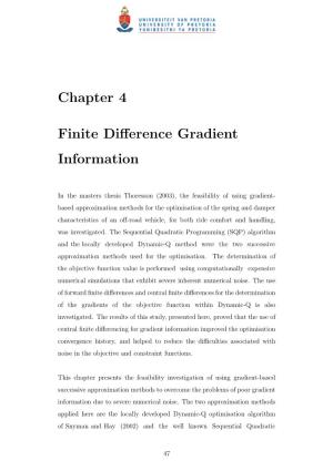 Chapter 4 Finite Difference Gradient Information