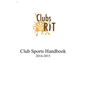 Club Sports Handbook 2014-2015