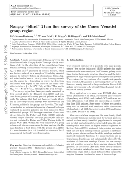 Nancay Blind 21Cm Line Survey of the Canes Venatici Group Region