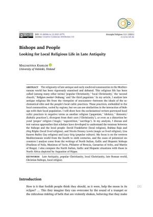 Bishops and People Looking for Local Religious Life in Late Antiquity