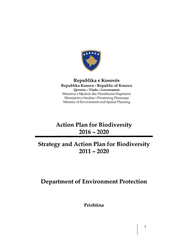 Action Plan for Biodiversity 2016 – 2020 Strategy and Action Plan For