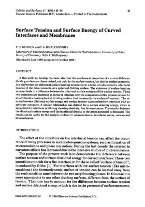 Surface Tension and Surface Energy of Curved Interfaces and Membranes
