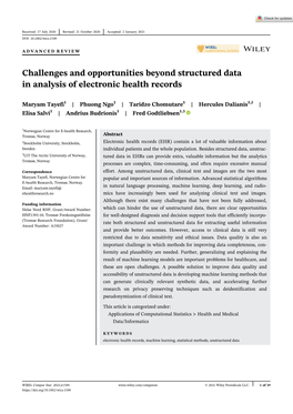 Challenges and Opportunities Beyond Structured Data in Analysis of Electronic Health Records