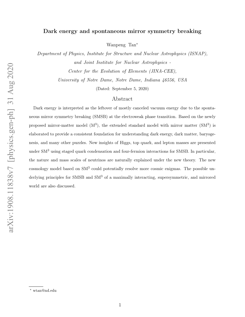 Arxiv:1908.11838V7 [Physics.Gen-Ph] 31 Aug 2020 Ei,Admn Te Uze.Nwisgt Fhgs O Qua Top Higgs, of SM Insights Under New Puzzles