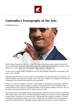 Lumumba's Iconography in the Arts,Borders Versus