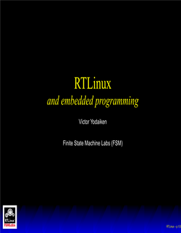 Rtlinux and Embedded Programming