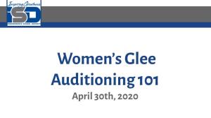 Women's Glee Auditioning