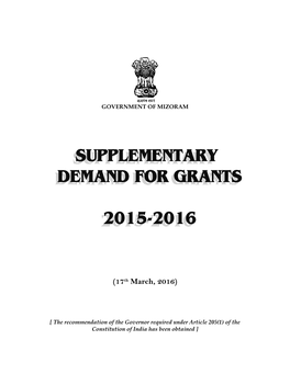 Supplementary Demands 2015-16