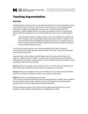 Teaching Argumentation (PDF)