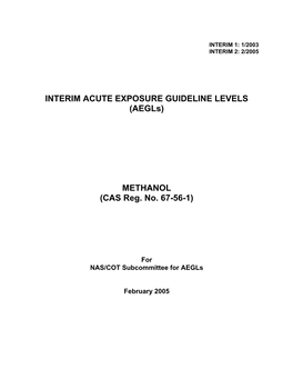 Methanol Interim AEGL Document