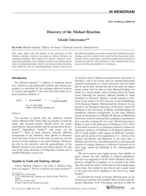 Discovery of the Michael Reaction
