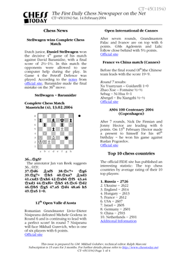 Stellwagen Wins Complete Chess Match