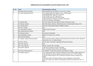 Alphabetical List of Recommendations Received for Padma Awards - 2014