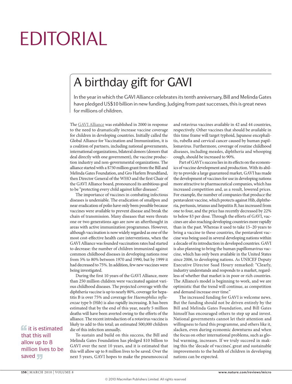 A Birthday Gift for GAVI