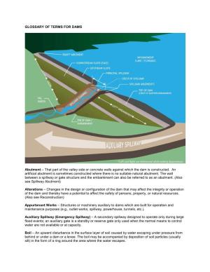 GLOSSARY of TERMS for DAMS Abutment