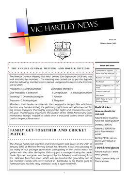 Vic Hartley News