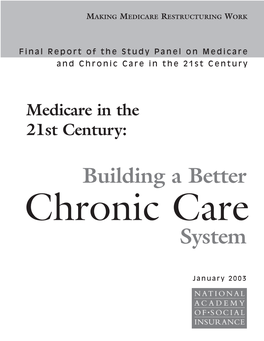 Final Report of the Study Panel on Medicare and Chronic Care in the 21St Century