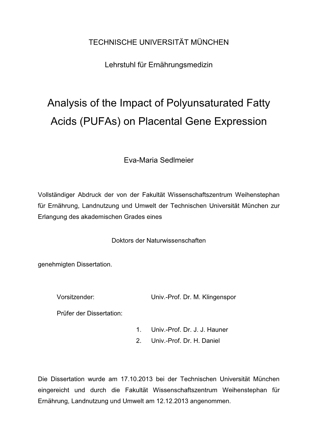 Analysis of the Impact of Pufas on Placental Gene Expression V2.28 Uploadx