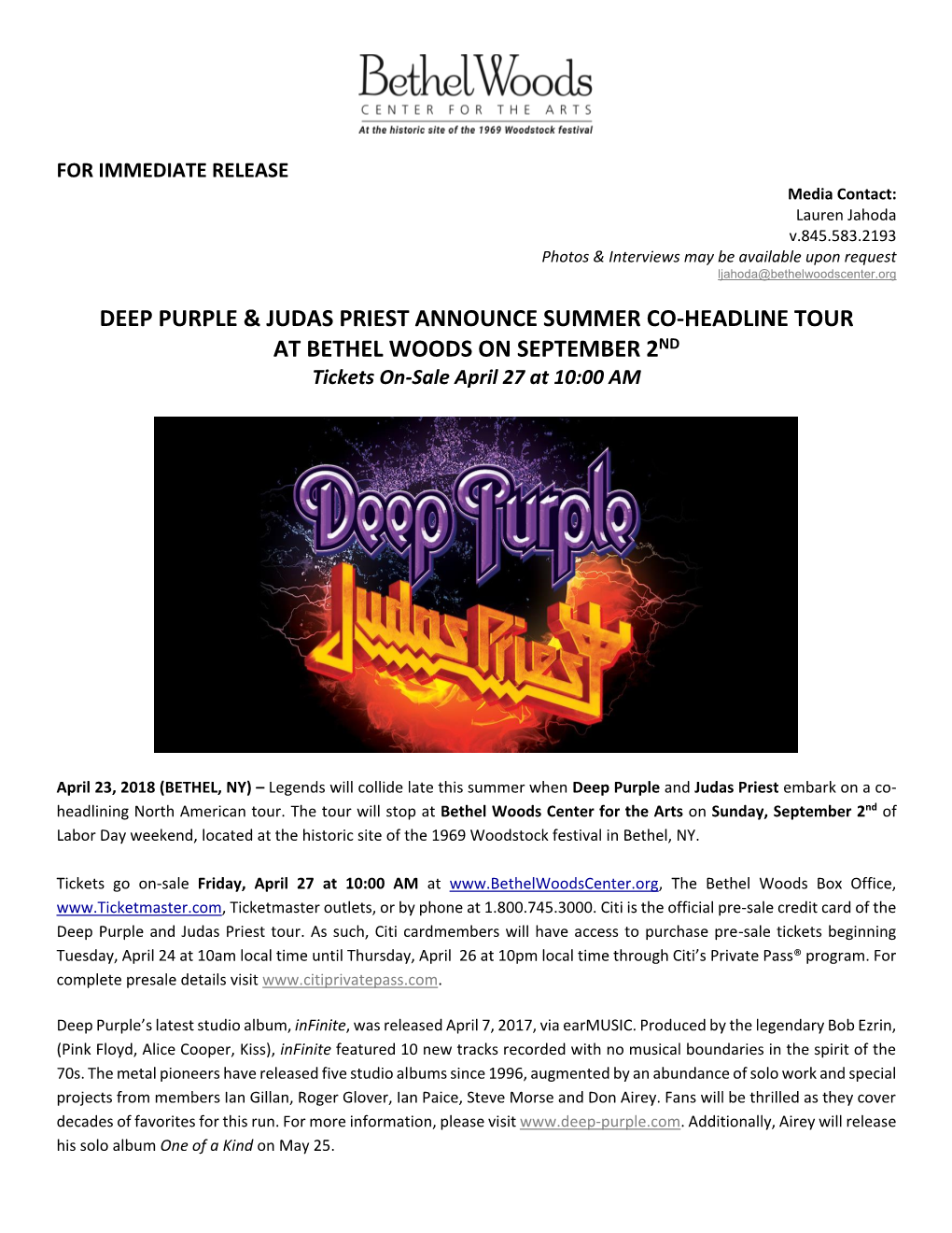 Deep Purple and Judas Priest Embark on a Co- Headlining North American Tour