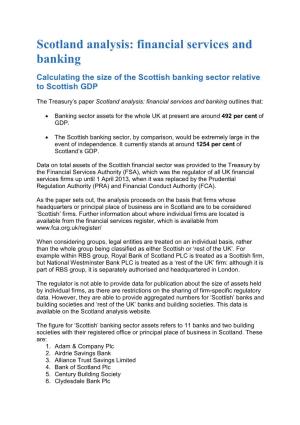 Scotland Analysis: Financial Services and Banking