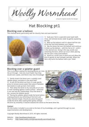 Hat Blocking Pt1 Blocking Over a Balloon This Method Works Particularly Well for Slouchy Hats and Even Beanies!