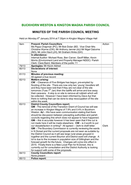 Buckhorn Weston & Kington Magna Parish Council