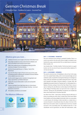 German Christmas Break 8 Delightful Days – Frankfurt to Luzern – Escorted Tour